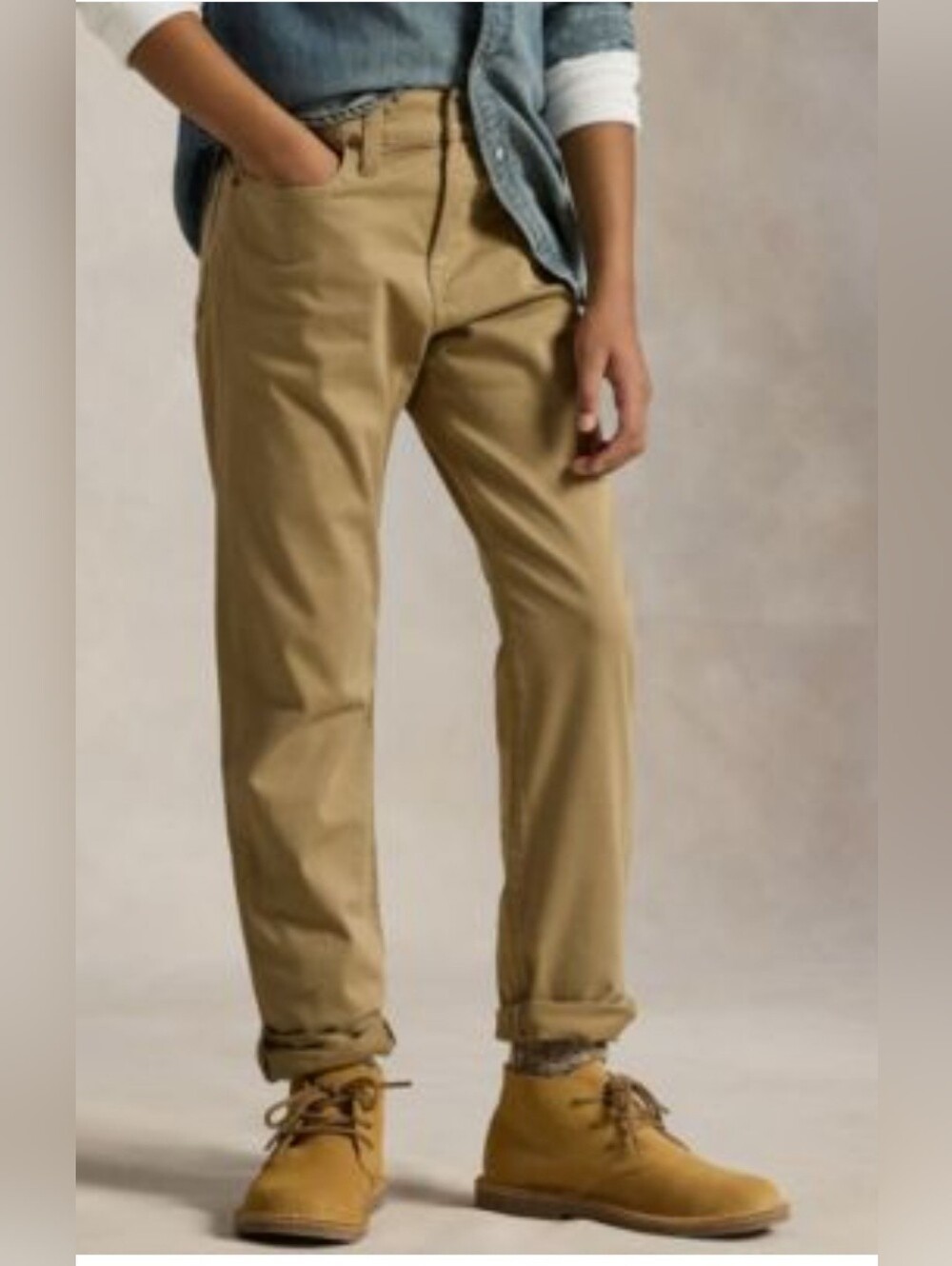 Size 18 Boys Polo Ralph Lauren Pens Casual Chino Pants - Khaki